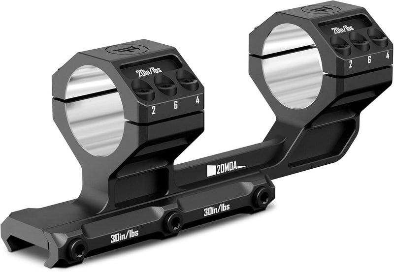 DISCOVERYOPT Heavy Duty Cantilever Scope Mount, One-Piece 20 MOA Picatinny Offset Dual Ring 30mm 34mm Scope Mount - Image 1